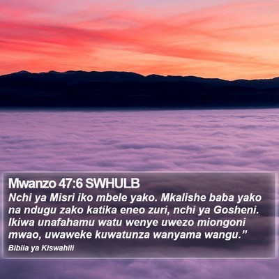 Mwanzo 47:6 SWHULB Bible Verse Image