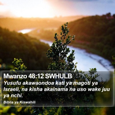 Mwanzo 48:12 SWHULB Bible Verse Image
