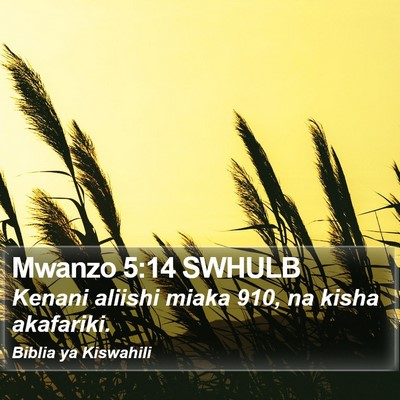 Mwanzo 5:14 SWHULB Bible Verse Image