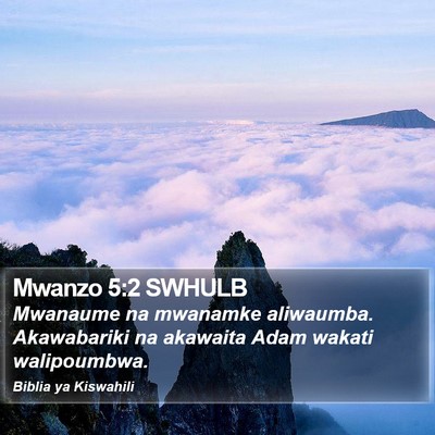 Mwanzo 5:2 SWHULB Bible Verse Image