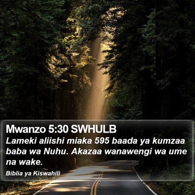 Mwanzo 5:30 SWHULB Bible Verse Image