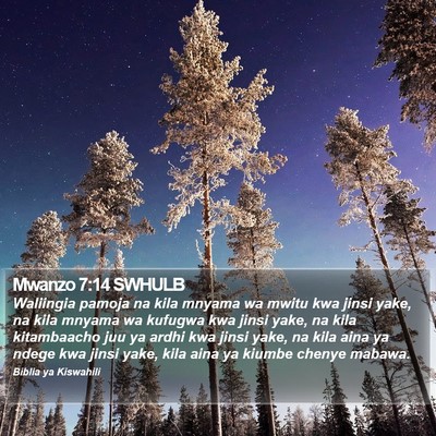 Mwanzo 7:14 SWHULB Bible Verse Image
