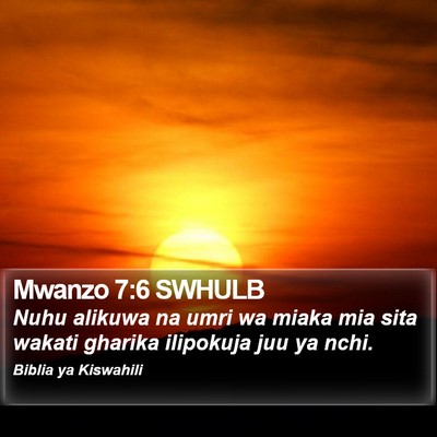Mwanzo 7:6 SWHULB Bible Verse Image