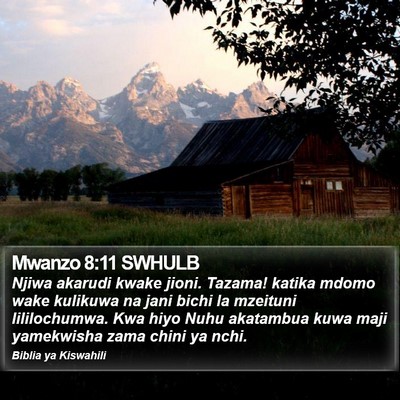 Mwanzo 8:11 SWHULB Bible Verse Image