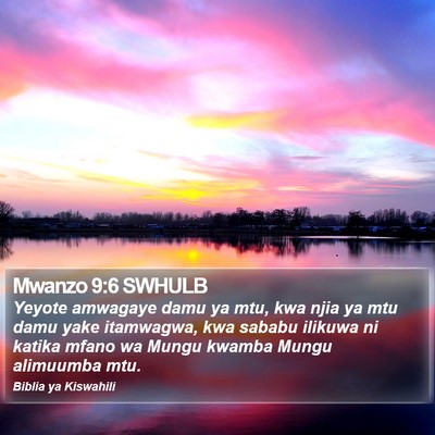 Mwanzo 9:6 SWHULB Bible Verse Image