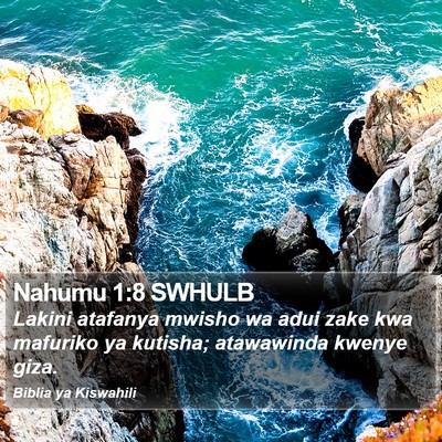 Nahumu 1:8 SWHULB Bible Verse Image