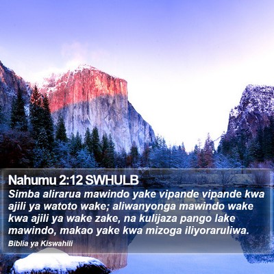 Nahumu 2:12 SWHULB Bible Verse Image