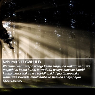 Nahumu 3:17 SWHULB Bible Verse Image