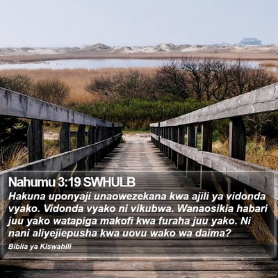 Nahumu 3:19 SWHULB Bible Verse Image