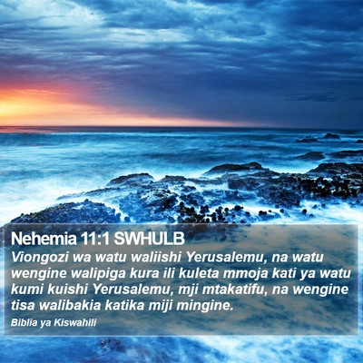 Nehemia 11:1 SWHULB Bible Verse Image