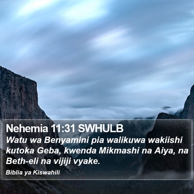Nehemia 11:31 SWHULB Bible Verse Image