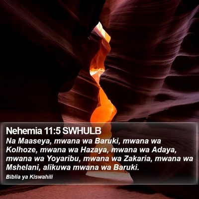 Nehemia 11:5 SWHULB Bible Verse Image