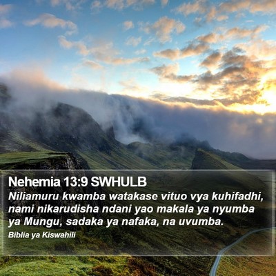 Nehemia 13:9 SWHULB Bible Verse Image