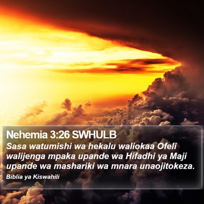 Nehemia 3:26 SWHULB Bible Verse Image