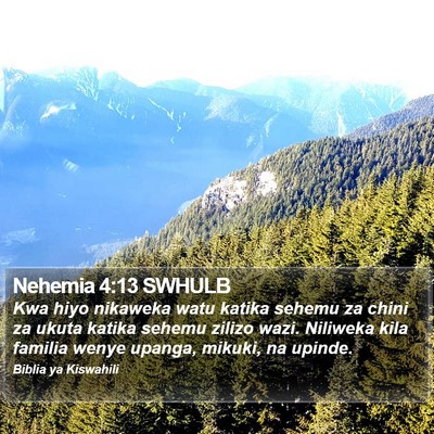 Nehemia 4:13 SWHULB Bible Verse Image