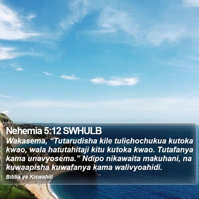 Nehemia 5:12 SWHULB Bible Verse Image