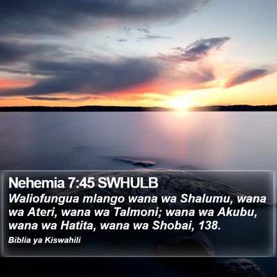 Nehemia 7:45 SWHULB Bible Verse Image