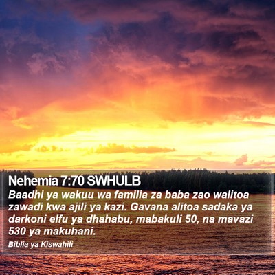Nehemia 7:70 SWHULB Bible Verse Image
