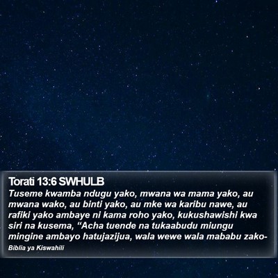 Torati 13:6 SWHULB Bible Verse Image