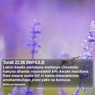 Torati 22:26 SWHULB Bible Verse Image