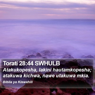Torati 28:44 SWHULB Bible Verse Image