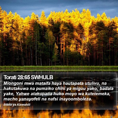 Torati 28:65 SWHULB Bible Verse Image