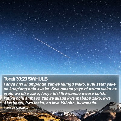 Torati 30:20 SWHULB Bible Verse Image