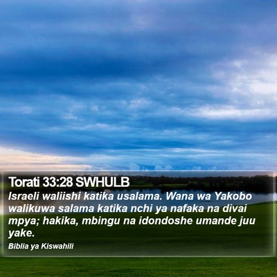 Torati 33:28 SWHULB Bible Verse Image