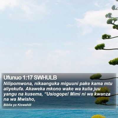 Ufunuo 1:17 SWHULB Bible Verse Image