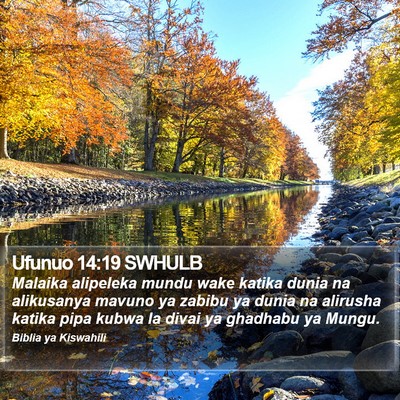 Ufunuo 14:19 SWHULB Bible Verse Image