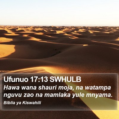 Ufunuo 17:13 SWHULB Bible Verse Image