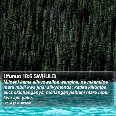 Ufunuo 18:6 SWHULB Bible Verse Image