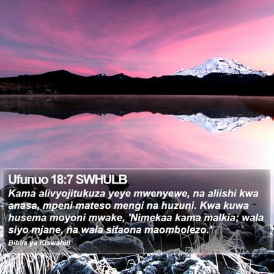 Ufunuo 18:7 SWHULB Bible Verse Image