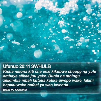 Ufunuo 20:11 SWHULB Bible Verse Image