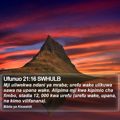 Ufunuo 21:16 SWHULB Bible Verse Image