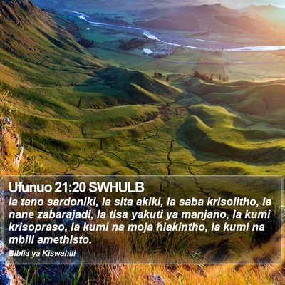 Ufunuo 21:20 SWHULB Bible Verse Image