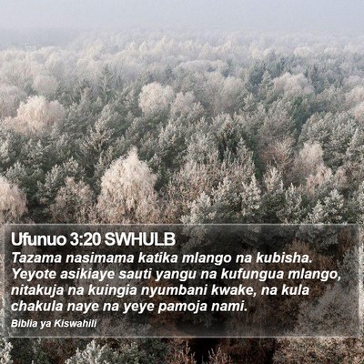 Ufunuo 3:20 SWHULB Bible Verse Image