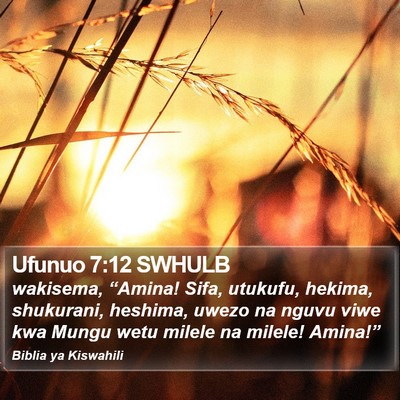 Ufunuo 7:12 SWHULB Bible Verse Image