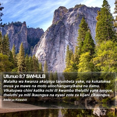 Ufunuo 8:7 SWHULB Bible Verse Image