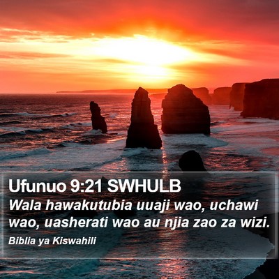 Ufunuo 9:21 SWHULB Bible Verse Image