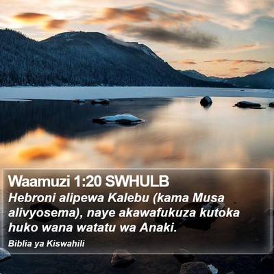 Waamuzi 1:20 SWHULB Bible Verse Image