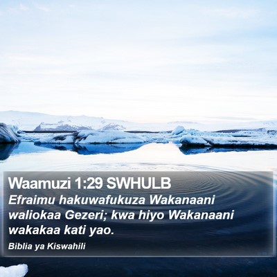 Waamuzi 1:29 SWHULB Bible Verse Image