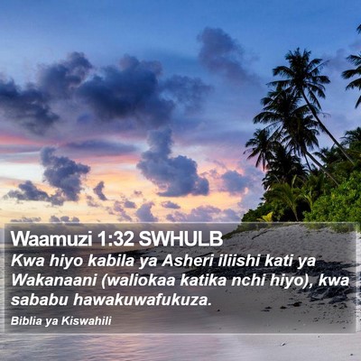 Waamuzi 1:32 SWHULB Bible Verse Image