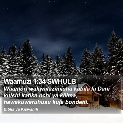Waamuzi 1:34 SWHULB Bible Verse Image