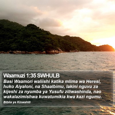 Waamuzi 1:35 SWHULB Bible Verse Image
