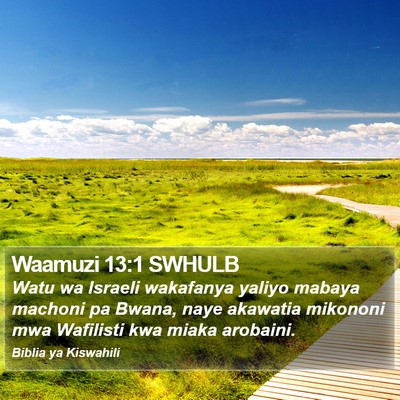 Waamuzi 13:1 SWHULB Bible Verse Image