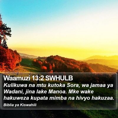 Waamuzi 13:2 SWHULB Bible Verse Image