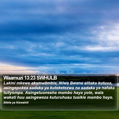 Waamuzi 13:23 SWHULB Bible Verse Image