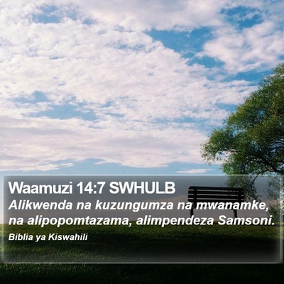 Waamuzi 14:7 SWHULB Bible Verse Image