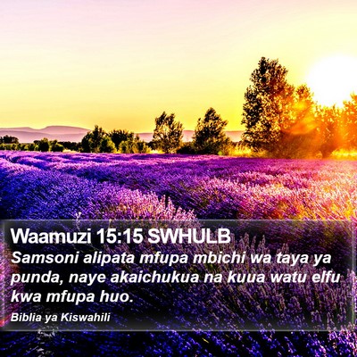 Waamuzi 15:15 SWHULB Bible Verse Image